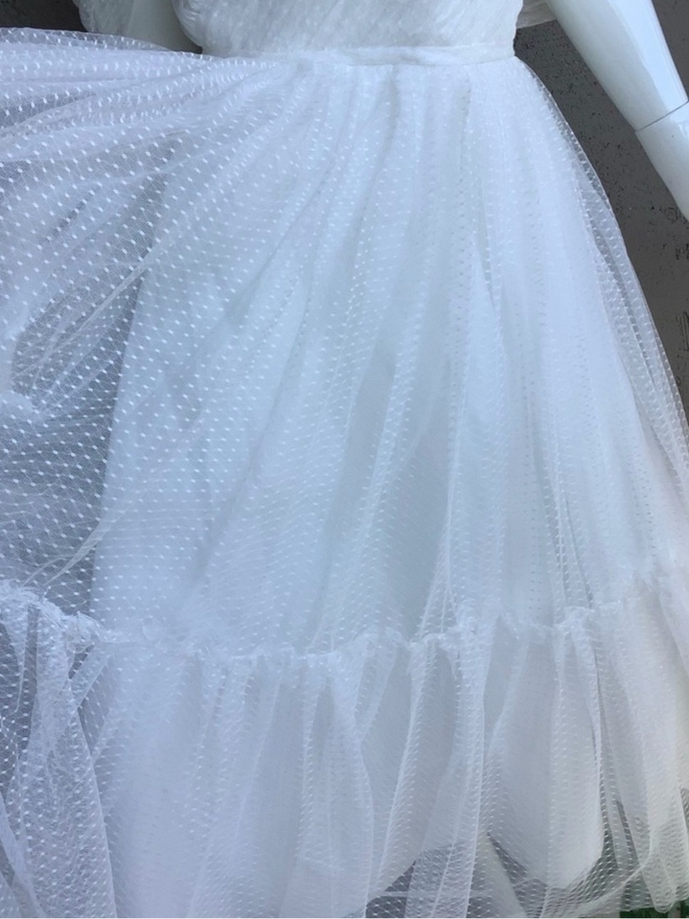 🔥Ethereal White Tulle Midi Dress - Picture 12 of 12